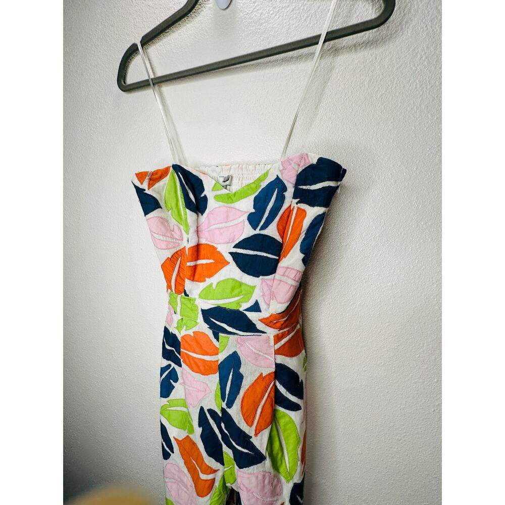 The Odells Ellie Multi-Color Leaf Print Bustier Jumpsuit  2 - Picture 4 of 16